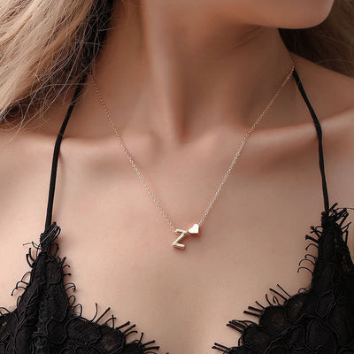 Tiny Heart Dainty Initial Gold Silver Letter Name Choker Pendant Jewelry Necklace KENNRICK