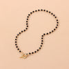 Women Flower Lariat Lock Collar Fashion Luxury Black Crystal Glass Bead Chain Choker Necklace KENNRICK