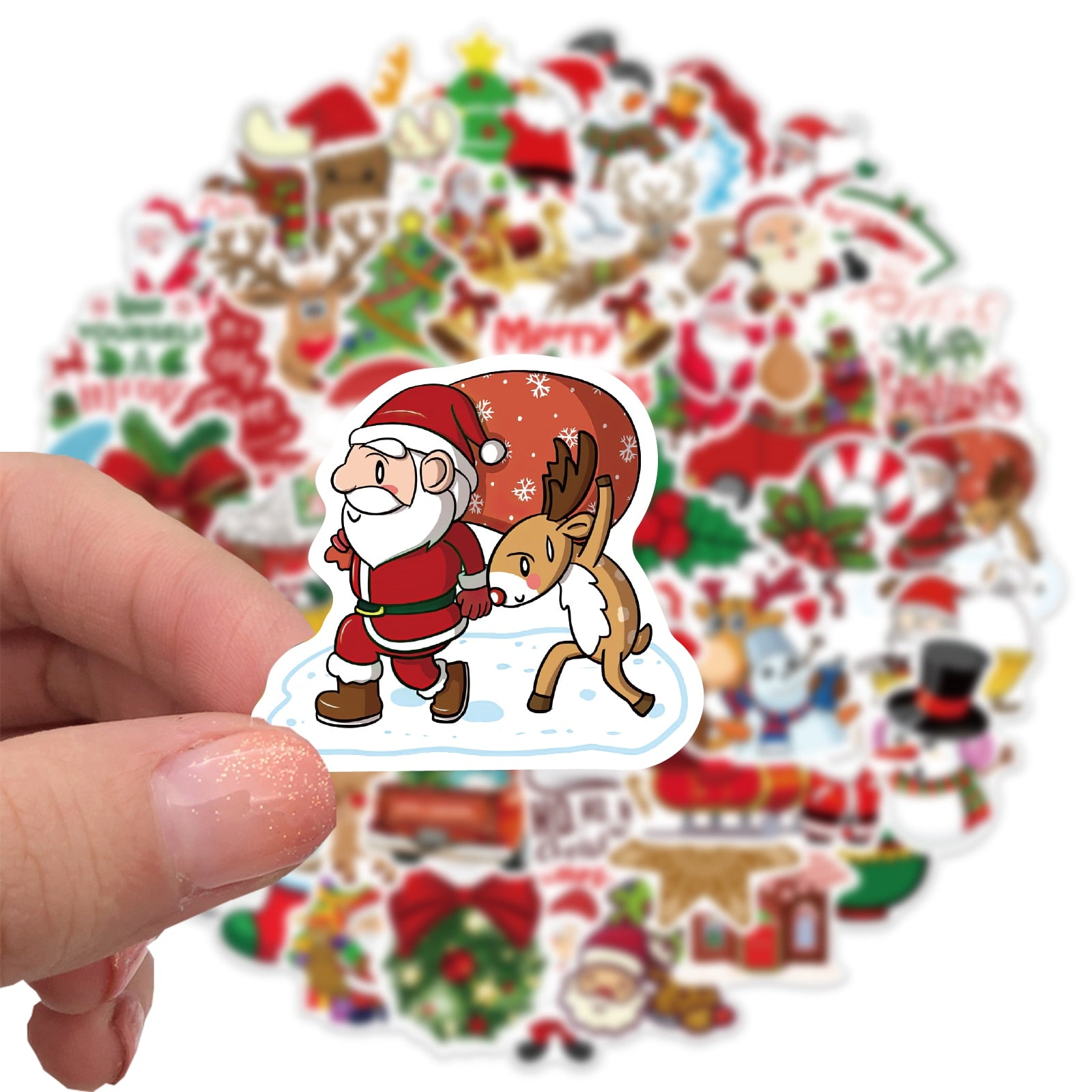 50pcs  Deer Santa Claus Snowman Christmas Stickers KENNRICK