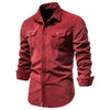 Single Breasted Men Shirt Business Casual Fashion Solid Color KENNRICK
