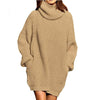 knitted sweater dress women pullover long sleeve turtleneck sweater KENNRICK