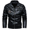 Men PU Leather Coats Jacket HESAXY