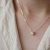 925 Sterling Silver French Crystal Pendant Clavicle Chain Necklace Women Light Luxury Plating 14k Gold Jewelry KENNRICK