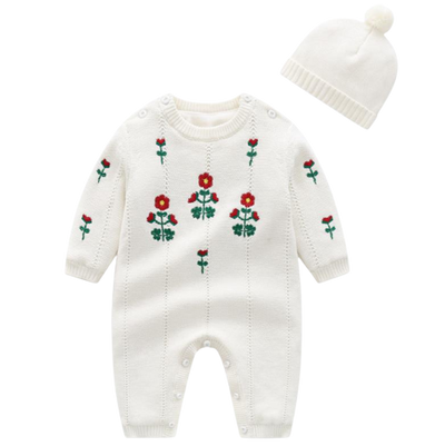 Hat Baby Girl Newborn Embroidery Rompers KENNRICK