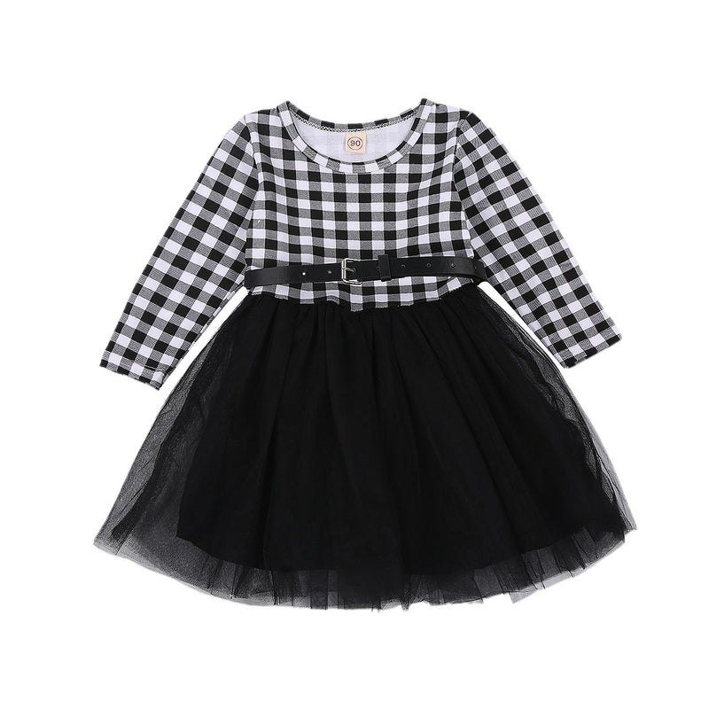Ma&amp;Baby 1-6Y Toddler Kid Baby Girls Plaid Red Dress Long Sleeve Tulle Tutu Xmas Party Dresses For Girls Children Clothing KENNRICK