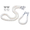 925 Sterling Silver Classic Pearl Jewelry Genuine Natural Freshwater Pearl Necklace Sets KENNRICK