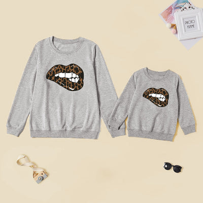 Mother Daughter Matching Family Look Mom & Daughter Mouth Printed Sweatshirt KENNRICK