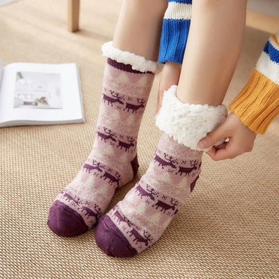 Christmas Non Slip Fluffy Fuzzy Cozy Warm Comfy Soft Fleece Socks KENNRICK
