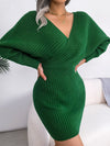 Women Fashion Off Shoulder Sheath Knitted Elegant Sweater Dress KENNRICK