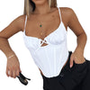 Female Vest Solid Color Spaghetti Strap Low-Cut Camisole Sleeveless Tops Summer Outfit for Ladies S/M/L KENNRICK