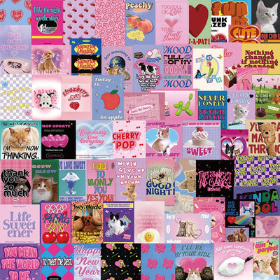 50Pcs Vintage Pink Egirl Y2K Charm Stickers KENNRICK