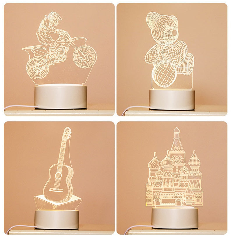 3D Lamp Changing LED Night Light Dimmable Atmosphere Room Decor KENNRICK
