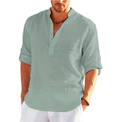 Men Casual Shirt Long Sleeve Shirt HESAXY