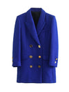 New blue lapel double-breasted skirt suit KENNRICK