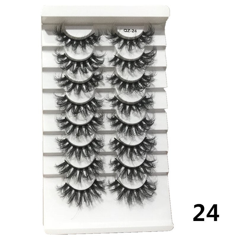 22-25mm Mink Eyelashes 7/8Pairs Fluffy Mink False Eyelashes Extension KENNRICK
