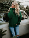 2022 Women Pullover Thick Autumn Winter Clothes Warm Knitted Oversized Turtleneck Sweater For Women&#39;s Green Tops Woman Jumper HESAXY