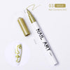 Nail Art Graffiti Pen Black Gold Color UV Gel Polish Design Dot Painting Drawing Pen HESAXY