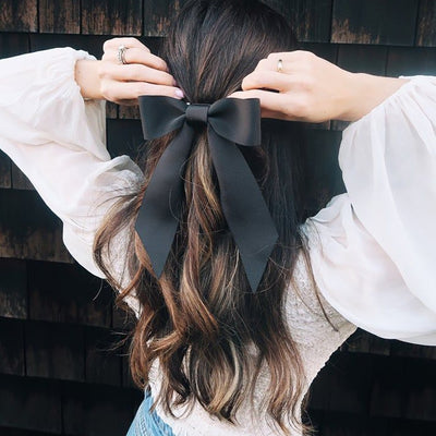 Ribbon Bow Hair Clip Black Bows Hairpins Elegant Barrette Bowknot Hair Accessories KENNRICK