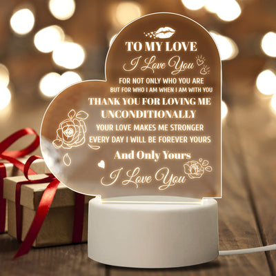 USB LED Table Lamp Love Heart Acrylic Romantic Valentines Day Decorations Bedside Lamp Wedding  Desktop Ornaments Gifts KENNRICK