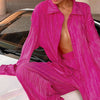 Women Elegant Casual Two Piece Set Loose Long Sleeve Blouses KENNRICK
