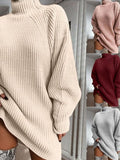 Solid Long Sleeve Casual Elegant Mini Sweater Dress KENNRICK