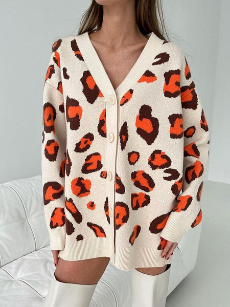 Women Leopard Sweater Jacket KENNRICK