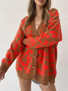 Leopard Women Print V-neck Cardigan Sweater KENNRICK