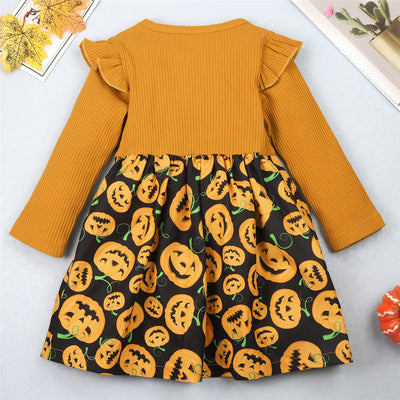 Kids Baby Girl Halloween Plaids/Pumpkin Girls Dresses KENNRICK