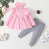 3M-24M Newborn Baby Girl Clothes Set Toddler Girl Outfits Fashion Big Bow Top + Pants Whole Sale Kids Girls Clothes Outfits KENNRICK