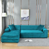 Velvet Fabric Elastic Sectional Couch Cover L Shaped Sofa Covers KENNRICK