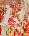 Floral Jumpsuits Off Shoulder Casual Bell Sleeve Romper KENNRICK