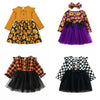 Kids Baby Girl Halloween Plaids/Pumpkin Girls Dresses KENNRICK