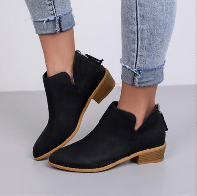 Pointed Zipper Heeled Ankle Boots KENNRICK