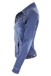 Elastic Long Sleeve Jeans Jacket Coat KENNRICK
