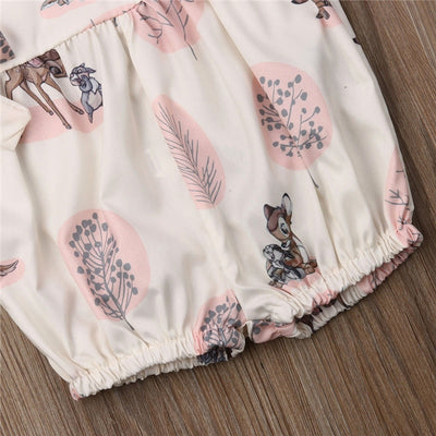Baby Girl Deer Flower Cotton Soft Romper Girls Jumpsuit Fashion Infant Clothes KENNRICK