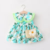 2PCS/Set Doll Collar Baby Dress Lovely Summer Infant Baby Girl Floral Dress Sundress Outfits Flower Dress + Bag Clothes Set KENNRICK