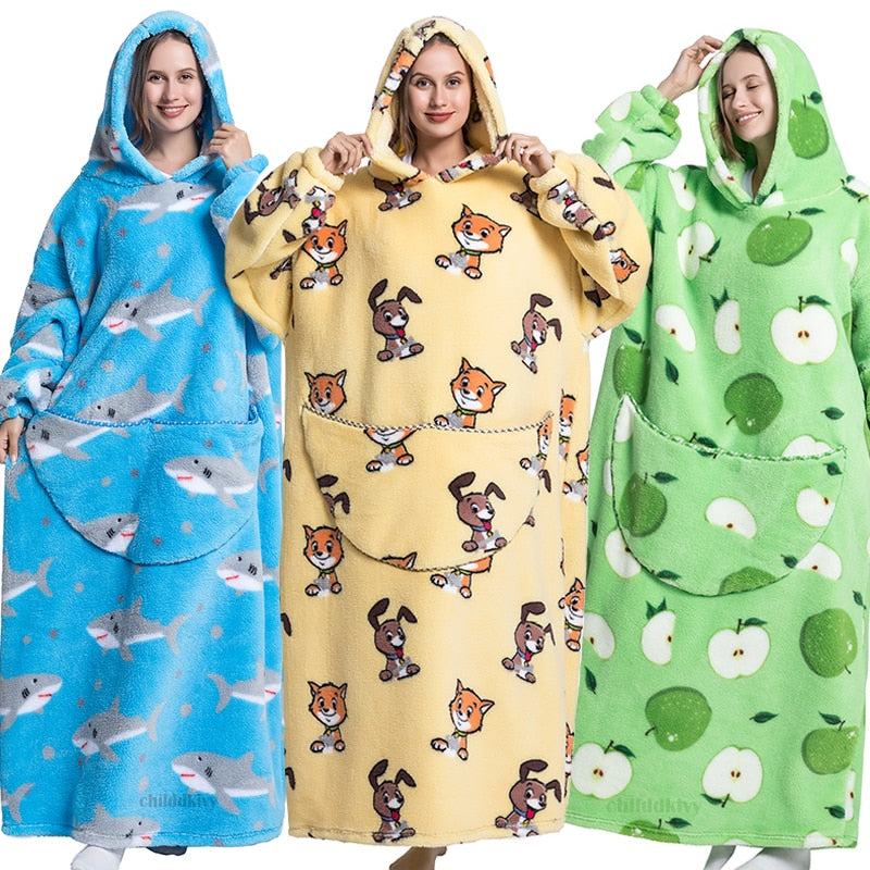 Super Long Family Matching Blanket Hoodie Sweatshirt KENNRICK
