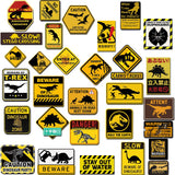 50Pcs Jurassic Warning Dinosaur Sign Stickers KENNRICK