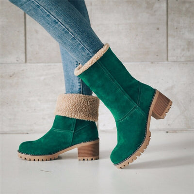 Fur Ankle turned-over edge Casual Mid Boots KENNRICK