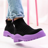 Ladies Stretch Socks Fashion Knitted  Ankle Boots Non-slip Breathable Boot KENNRICK