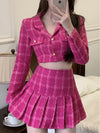 Women Jacket Coat & Mini Skirts Sets Sweet 2 Piece Suits KENNRICK