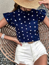 Fashion Women's Shirt Casual Ruffle Short Sleeve T KENNRICK