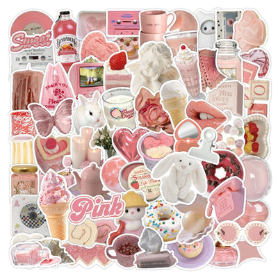50Pcs Kawaii Cute Pink Cartoon Stickers KENNRICK
