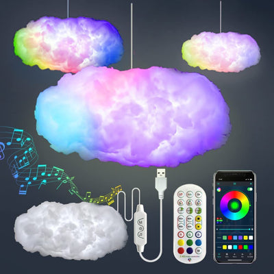 5V USB Cloud Light APP Control Music Synchronization 3D RGBIC Ambient Light Lightning Simulation Clouds KENNRICK