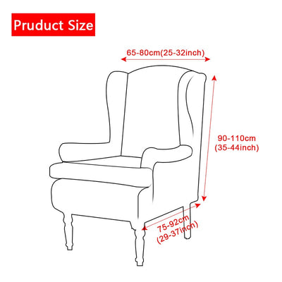Plaid Fabric Wing Chair Cover Stretch Armchair Wingback elastic Chair Covers KENNRICK