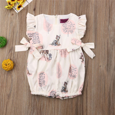 Baby Girl Deer Flower Cotton Soft Romper Girls Jumpsuit Fashion Infant Clothes KENNRICK