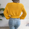 2022 New Women Autumn Winter Casual Twist Balloon Sleeve Nipped Waist Knit Sweater For Ladies Fashion All Match Chic Tops HESAXY