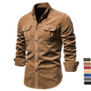 Single Breasted Men Shirt Business Casual Fashion Solid Color KENNRICK