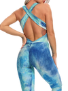 Folding Push Up Fitness Rompers Jumpsuit Backless Halter Across Playsuit Sexy Bodysuit KENNRICK