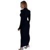 Shoulder Padded Long Sleeve Bodycon Elegant Maxi Long Dress